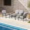 Costway 4 PCS Patio Metal Chairs Outdoor Dining Seat Heavy Duty with Cushions Garden Gray